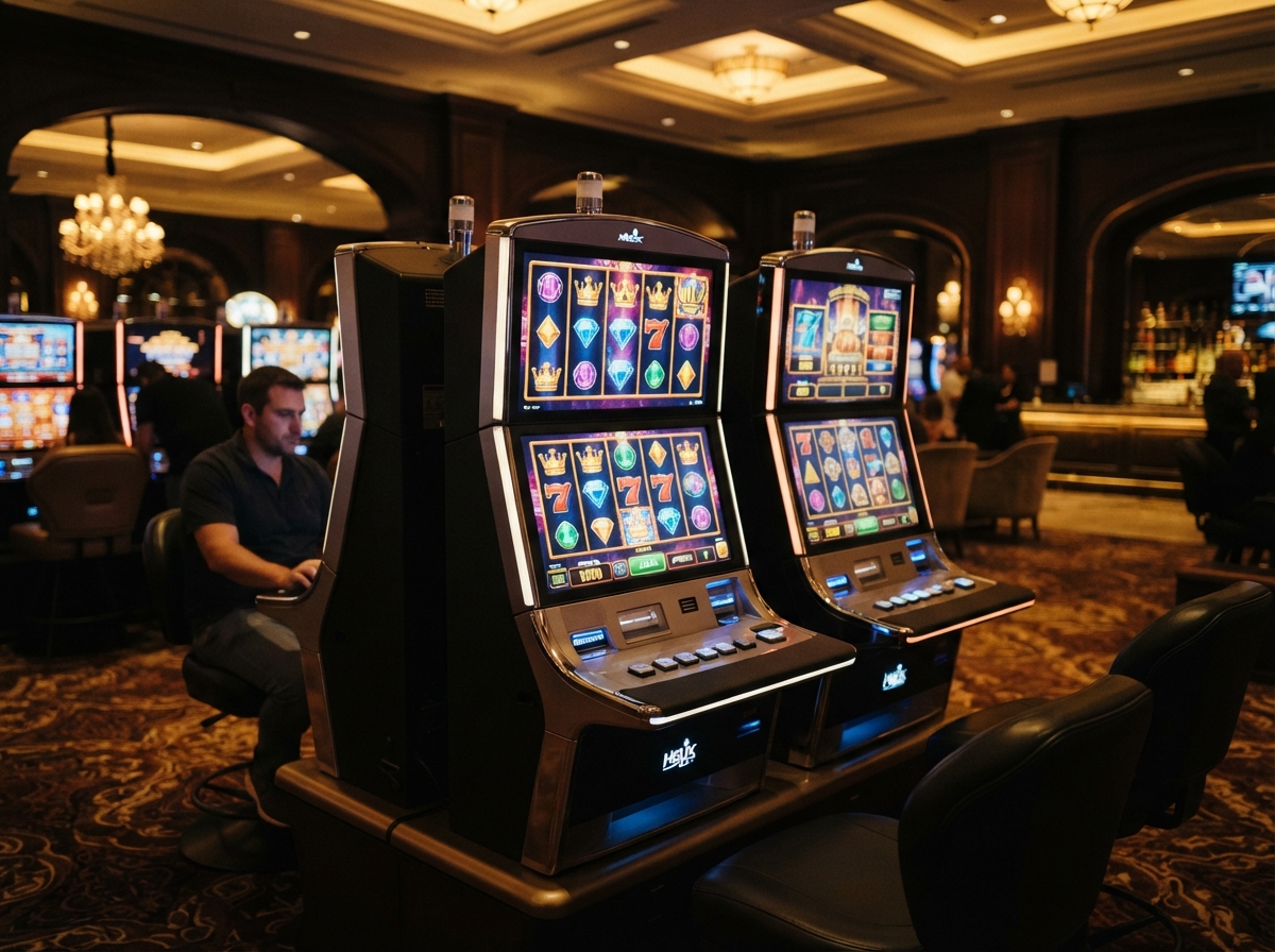 Modern slot machine area at a PampaSpin gaming hall