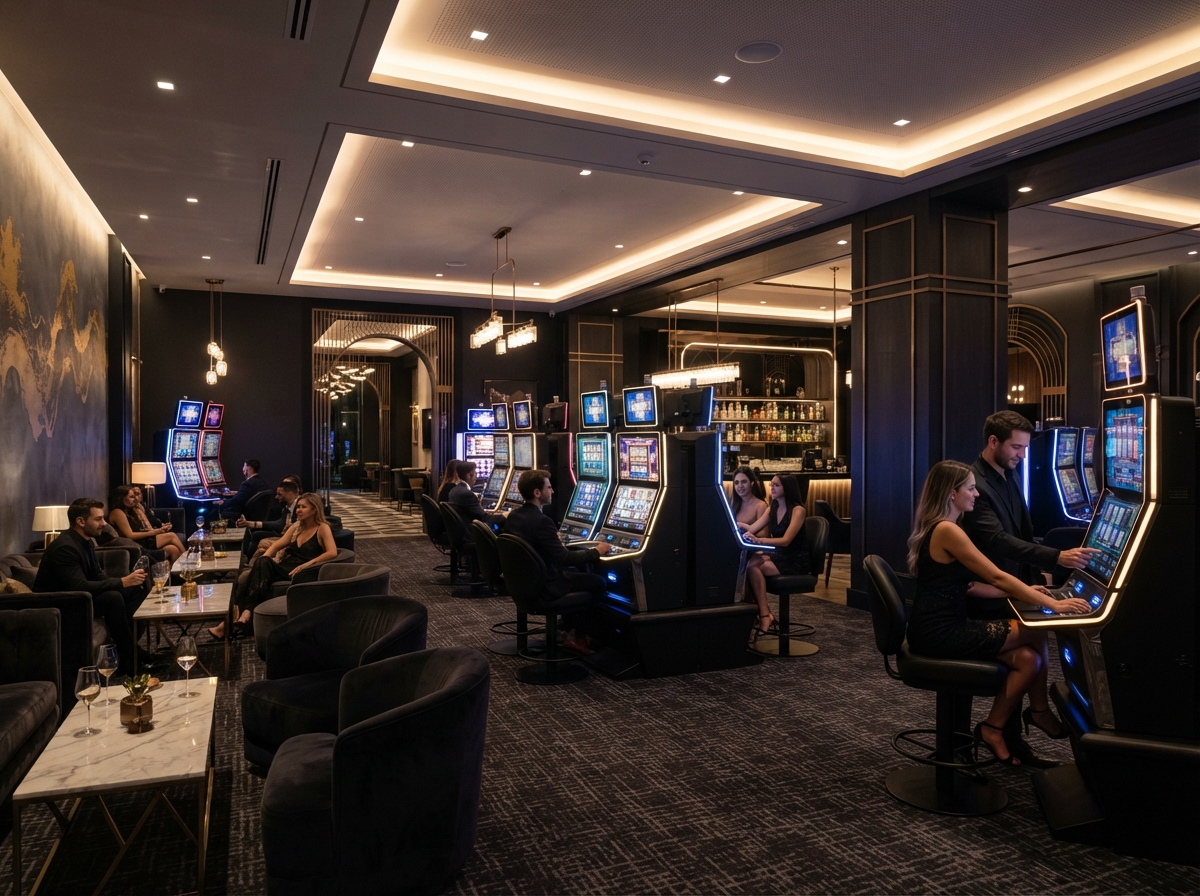 Elegant gaming hall interior in Buenos Aires